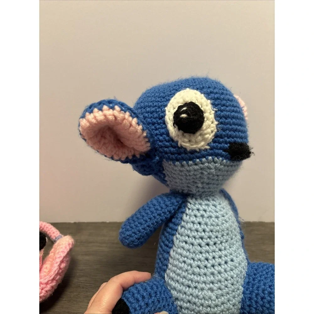 Angel & Stitch -Lilo &‎ Stitch Disney Plush Handmade Crochet Amigurumi 11 Inch